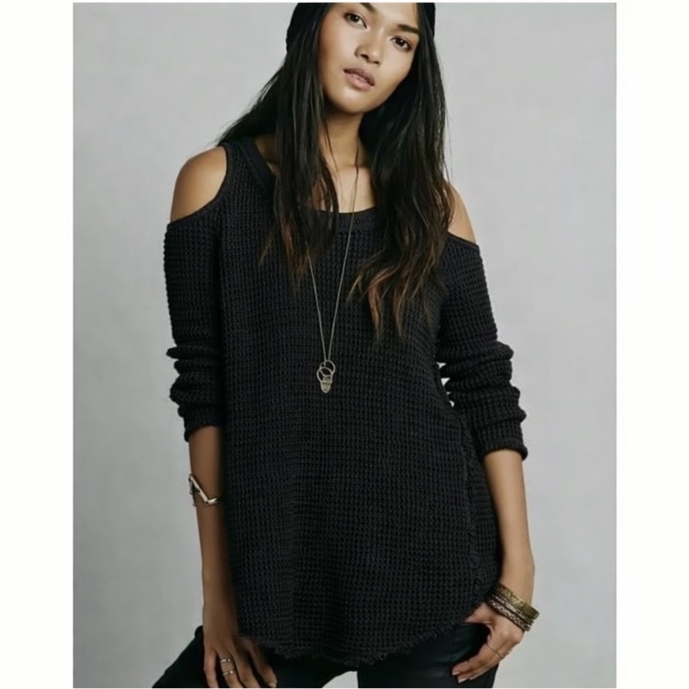 Free People Sunrise Cold Shoulder Sweater